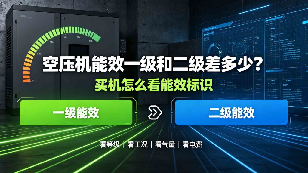 空压机能效一级和二级差多少？买机怎么看能效标识